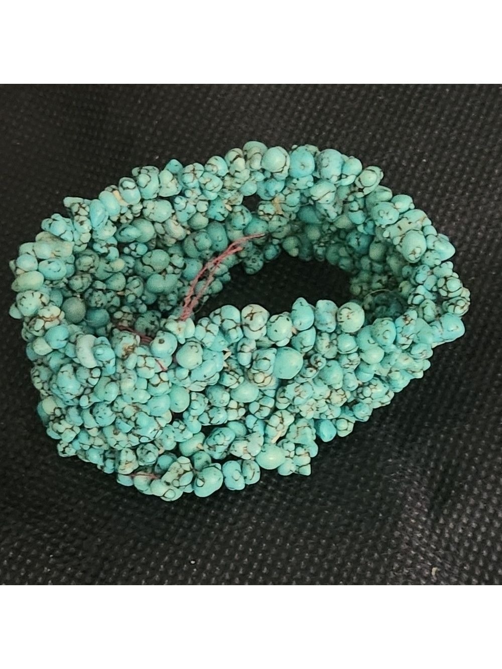 Stretch Green TURQUOISE Nugget Stone Bracelet  Wide 2”